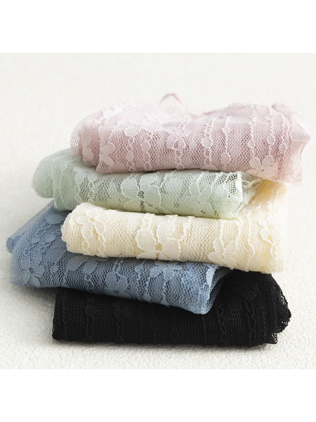 Rufia - Candy Stripe Floral Lace Sheer Socks