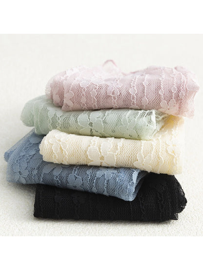 Rufia - Candy Stripe Floral Lace Sheer Socks