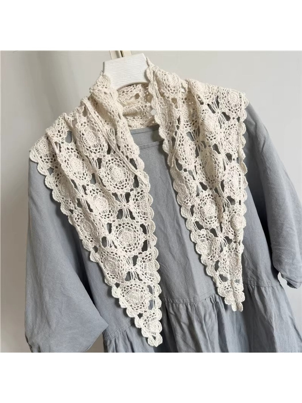 Scarvii - Parisian Style Openwork Lace Triangle Scarf