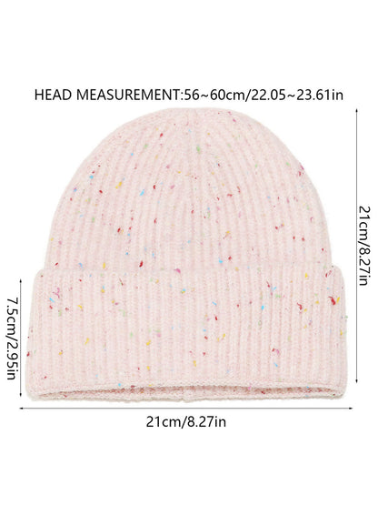 Haila Speckled Ribbed Knit Beanie