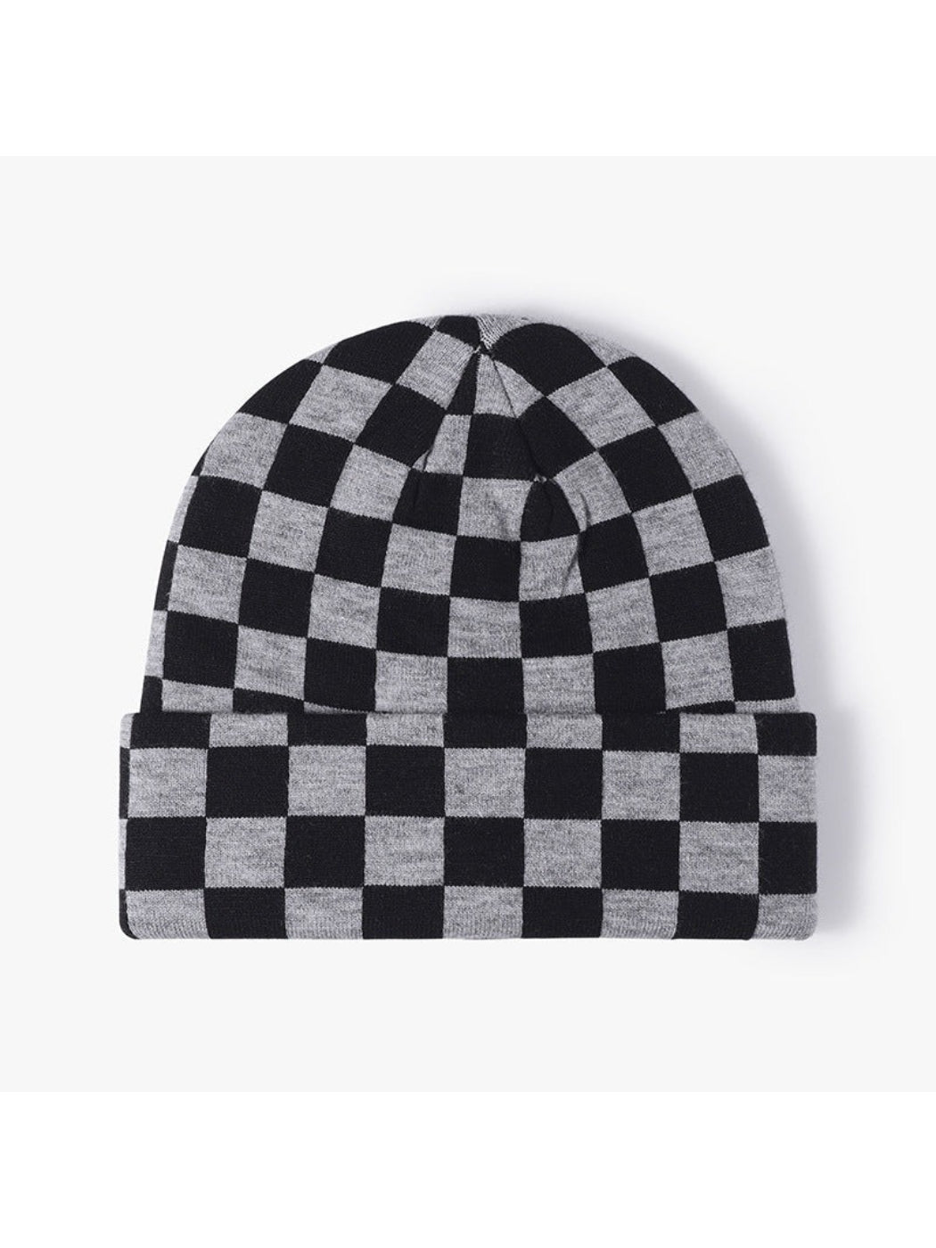 Haila - Checkerboard Cuffed Knit Beanie