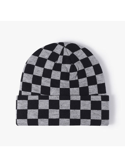Haila - Checkerboard Cuffed Knit Beanie