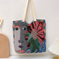 Cosbai - Large Capacity Embroidered Tote Bag