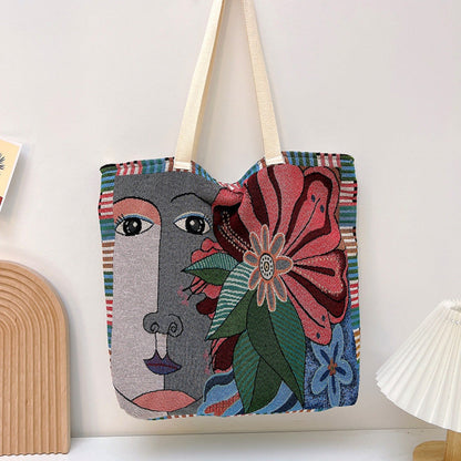 Cosbai - Large Capacity Embroidered Tote Bag