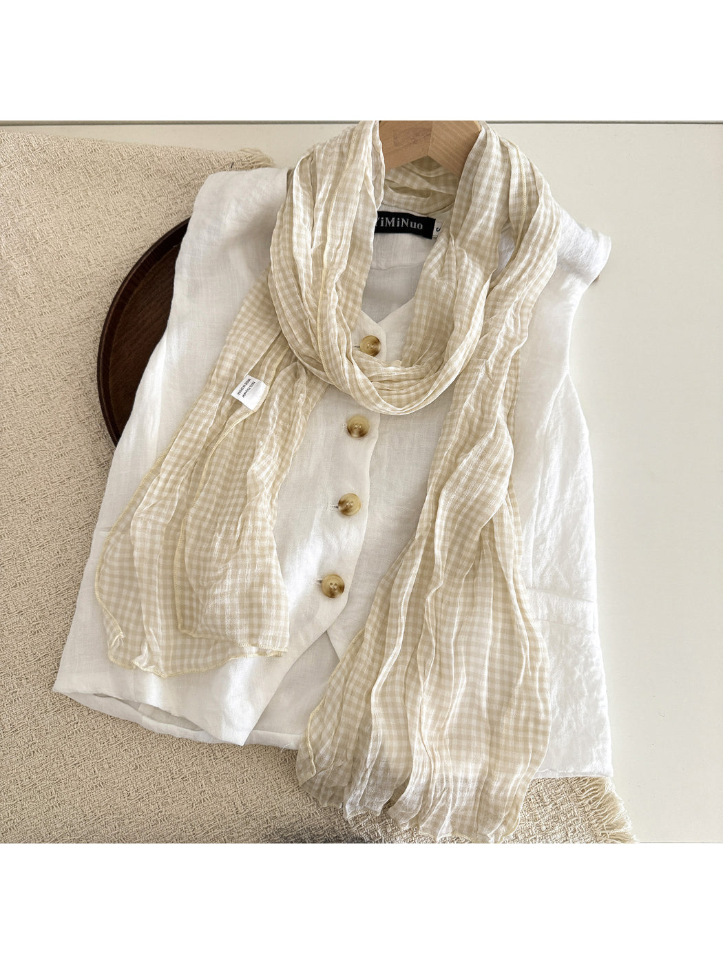 Scarvii - Gingham Check Long Scarf
