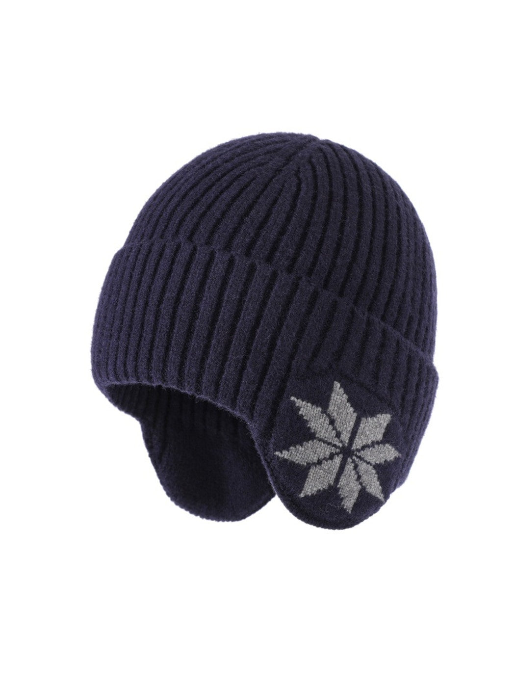 Haila - Ribbed Round Crown Ear Coverage Knit Beanie