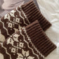 Rufia - Thickened Snowflake Patterned Mid-calf Socks
