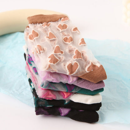 Rufia - Heart Patterned Mid-Calf Socks