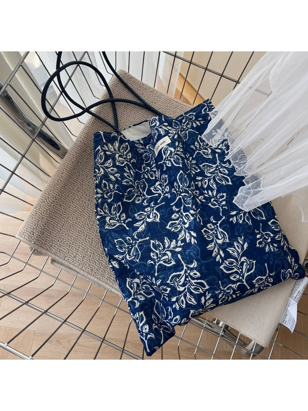 Cosbai - Ethnic Print Vertical Tote Bag