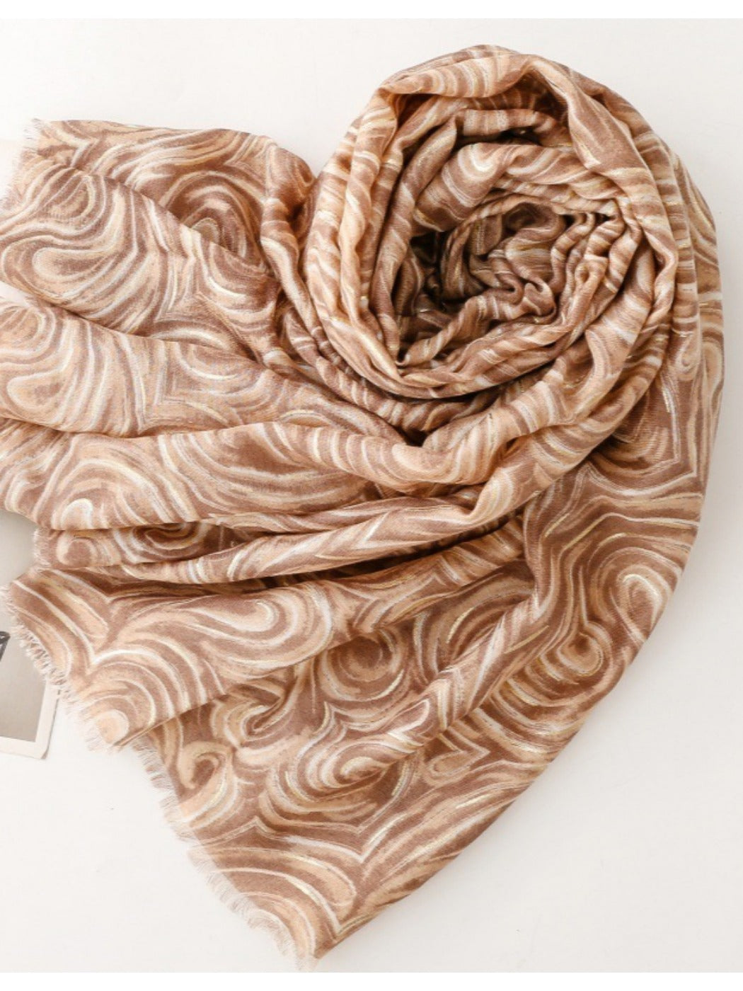 Scarvii - Classic Scarf & Shawl with Gold Foil Wavy Pattern
