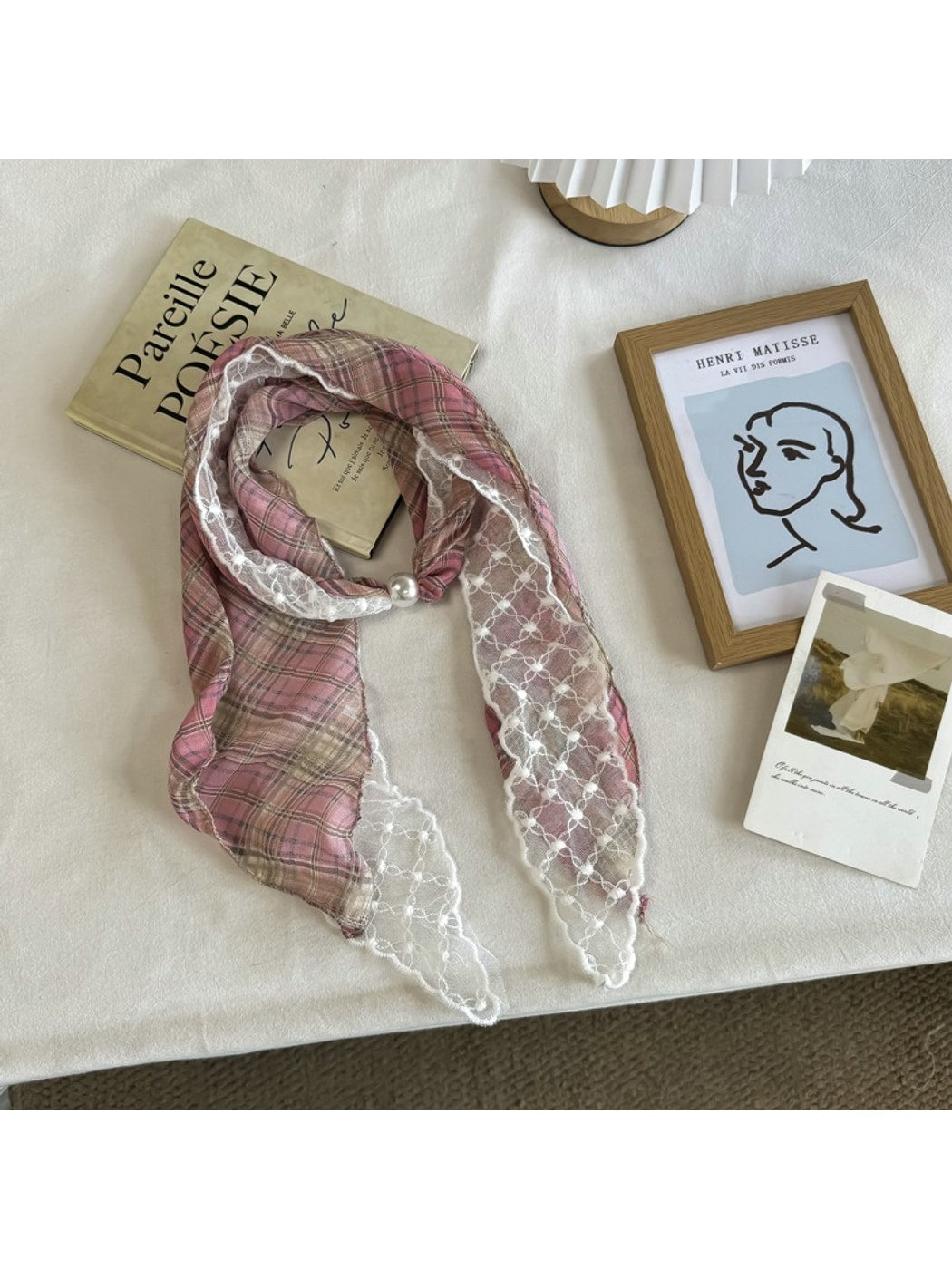 Scarvii - Plaid Lace Fresh Styling Scarf
