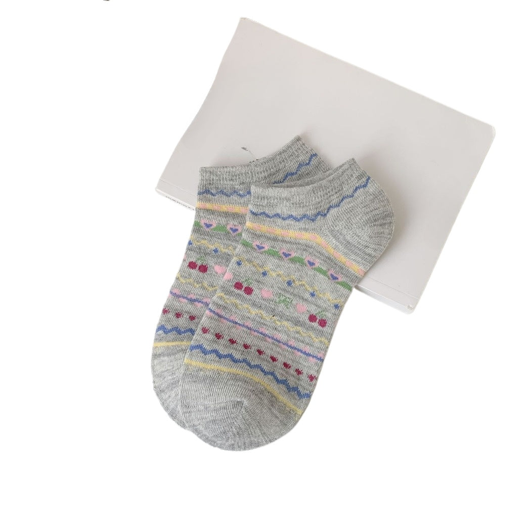 Rufia - Cute Cherry Ankle Socks with Bow Detail