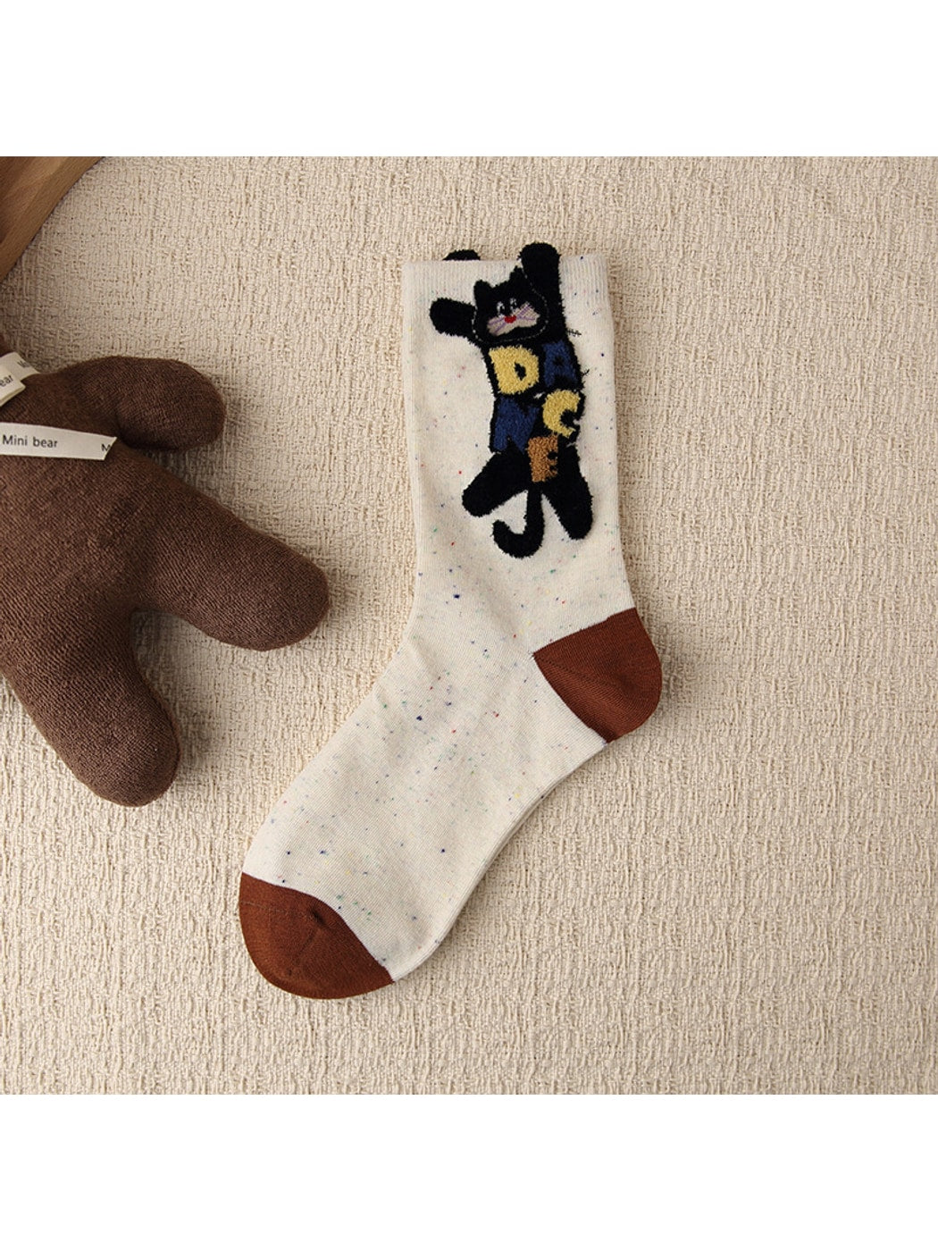 Rufia - Playful Cat Pattern Casual Crew Socks