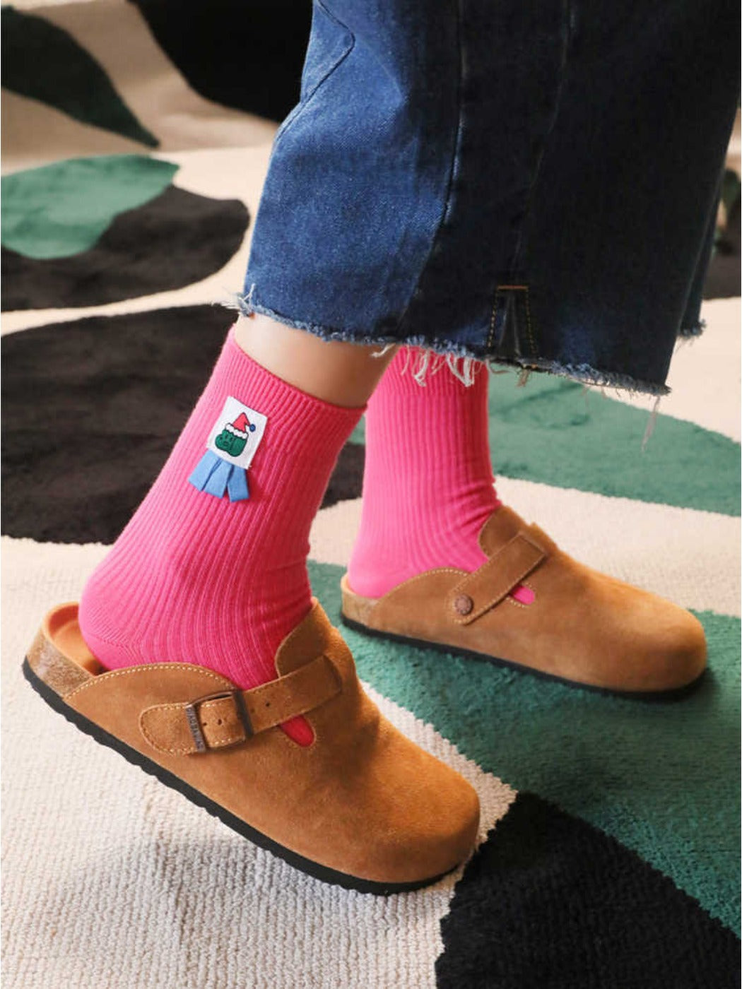 Rufia - Bow & Patchwork Lace Trim Ankle Socks