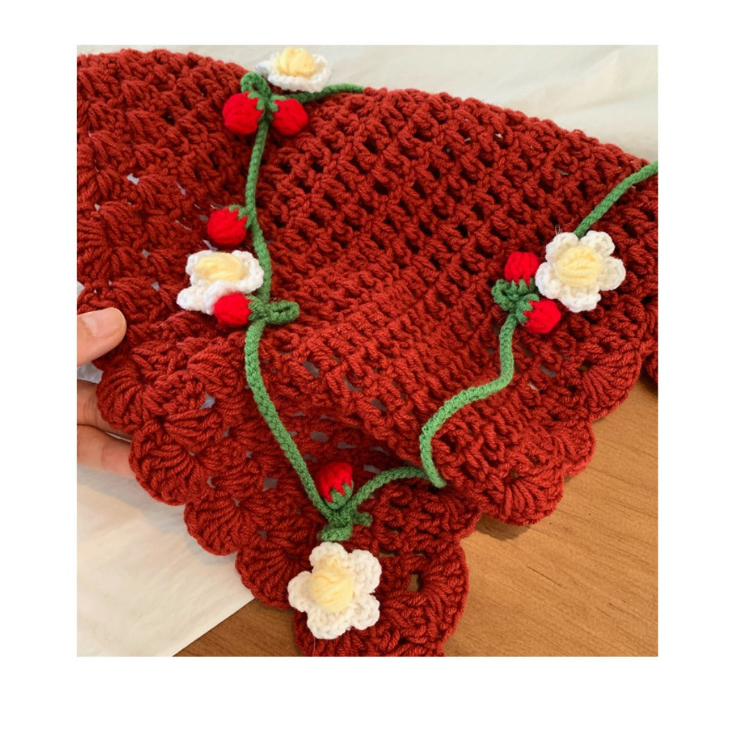 Scarvii - Boho Chic Floral Lace Crochet Triangle Scarf