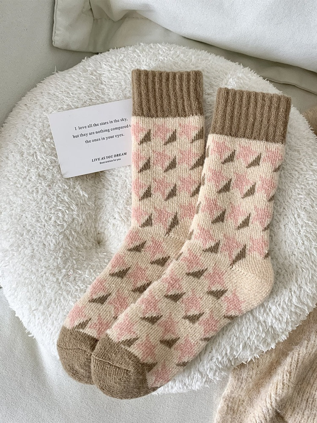Rufia - Cozy Textured Knit Crew Socks
