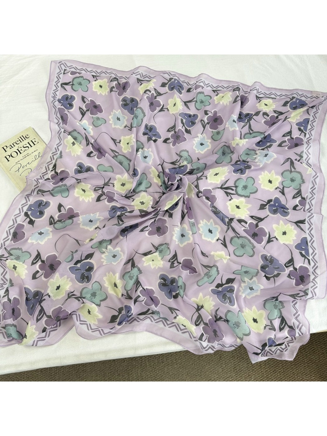 Scarvii - Soft Tone Patterned Square Scarf