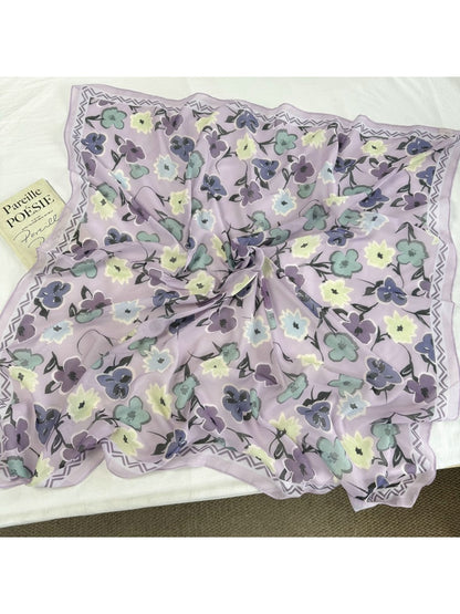 Scarvii - Soft Tone Patterned Square Scarf