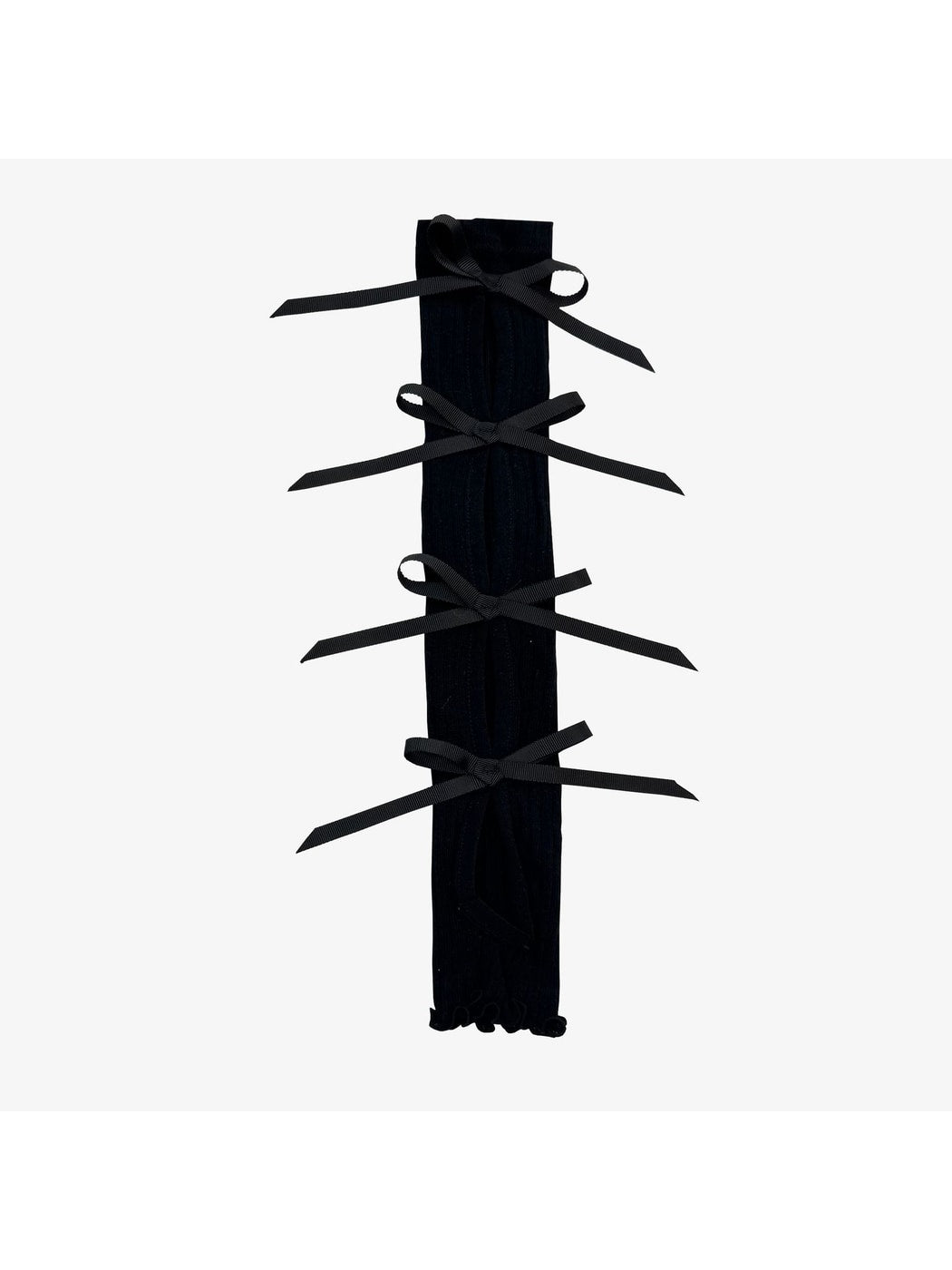 Cozyra - Ribbon Tie Striped Knit Leg Warmers
