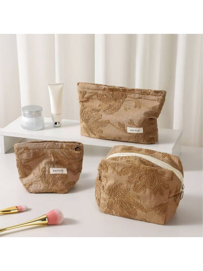 Cosbai - Floral Makeup Storage Handheld Organizer Bag
