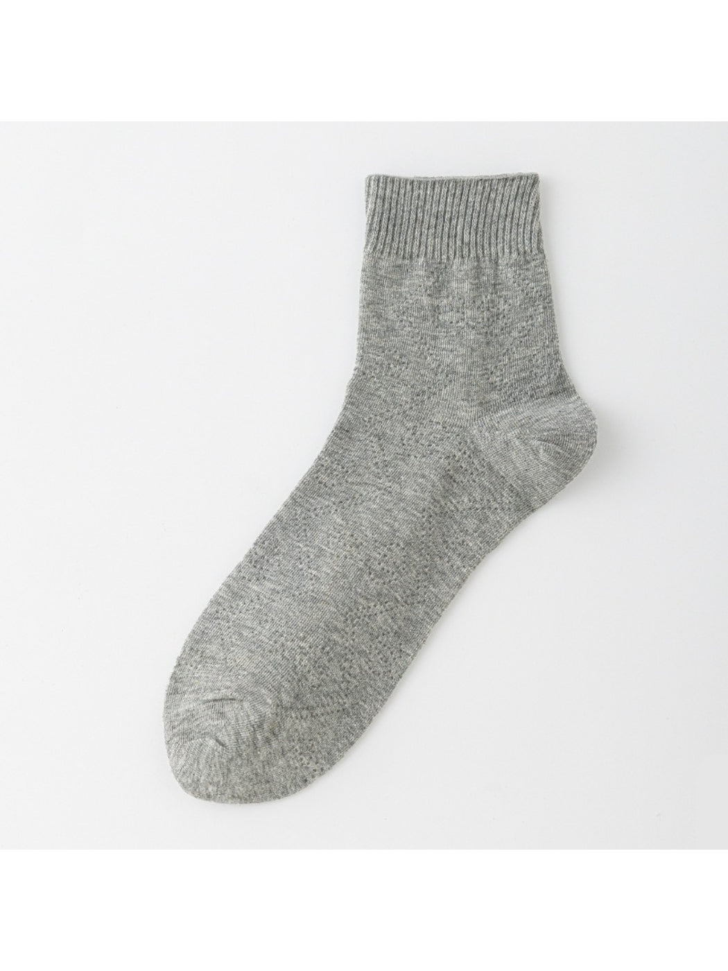 Rufia Pointelle Ribbon Crew Socks folded neatly with visible knit texture