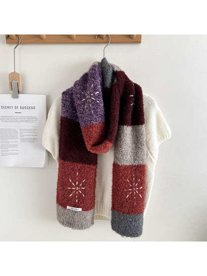 Scarvii - Starburst Color Block Knit Scarf