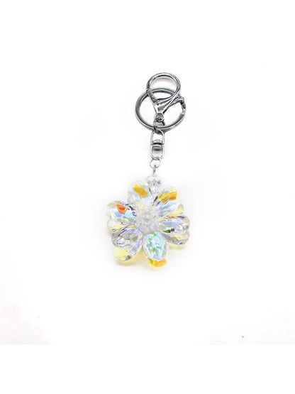 Koco Crystal Bloom Keychain Charm color options including Rainbow, Orange, Pink