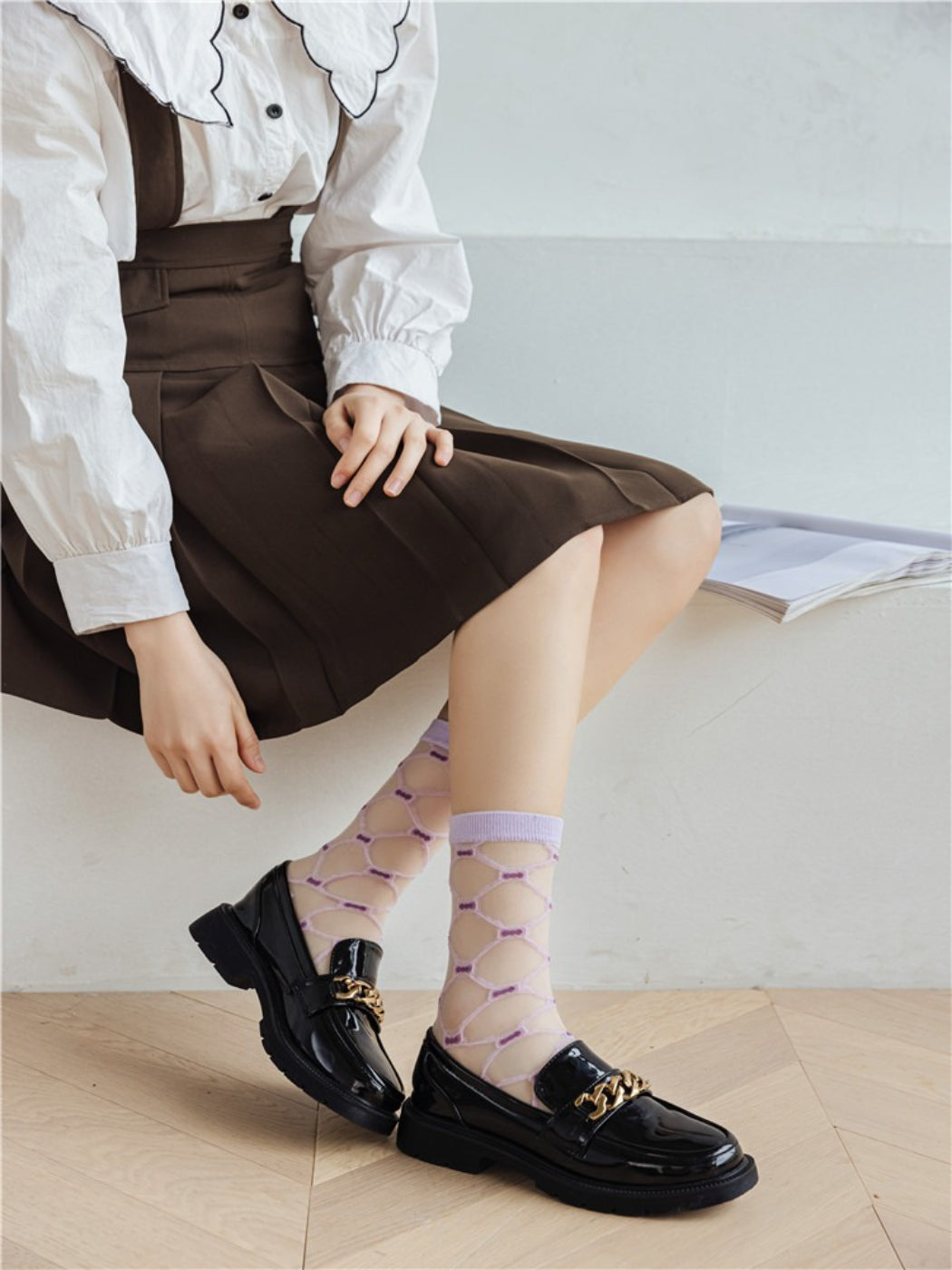 Rufia - Heart Pattern Sheer Socks