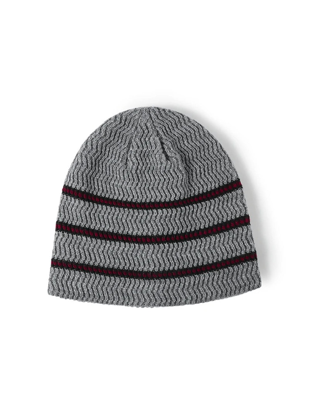 Haila - Contrast Stripe Fleece-Lined Knit Beanie