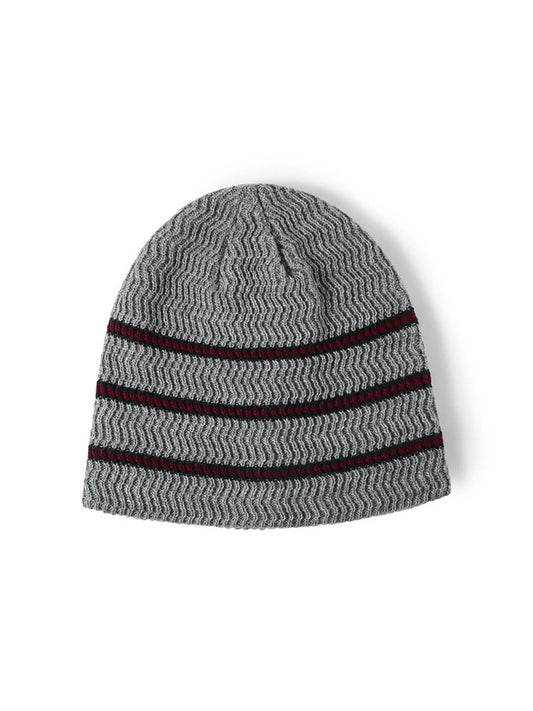 Haila - Contrast Stripe Fleece-Lined Knit Beanie