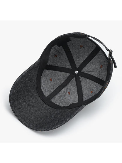 Haila - Adjustable Curved Brim Solid Color Cap