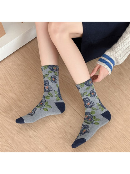 Rufia - Vintage Floral Casual Crew Socks