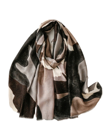 Scarvii - Abstract Art Scarf with Gold Foil & Glitter