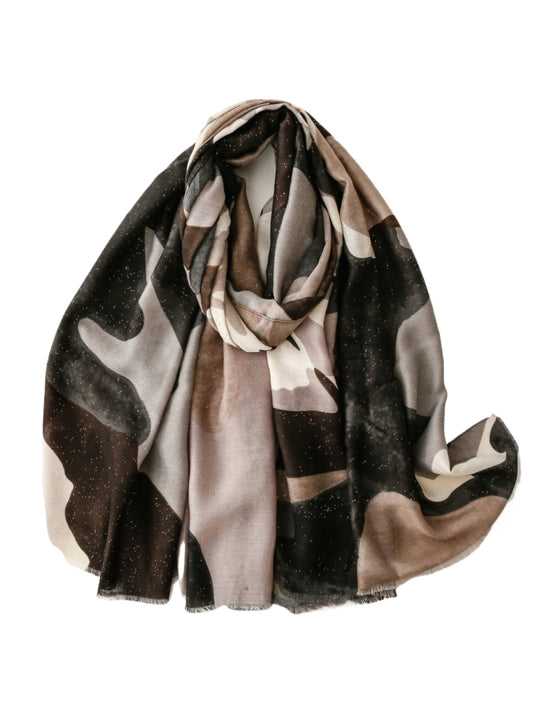 Scarvii - Abstract Art Scarf with Gold Foil & Glitter