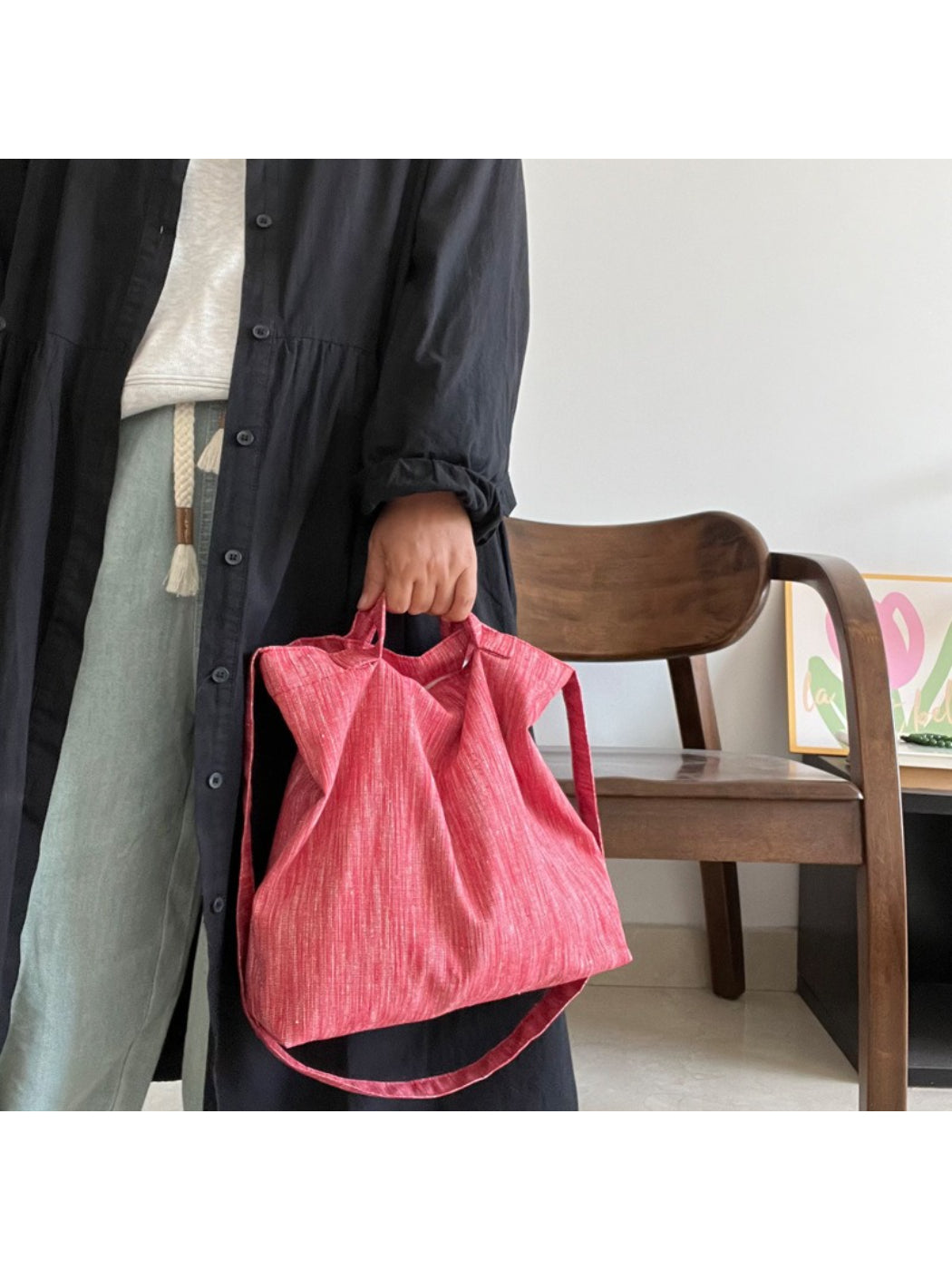 Cosbai Soft Slouch Crossbody Bag worn across the body on a model