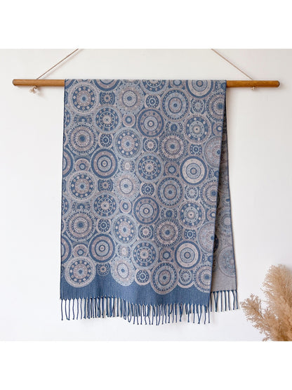 Scarvii – Circle Pattern Fringe Scarf & Wrap