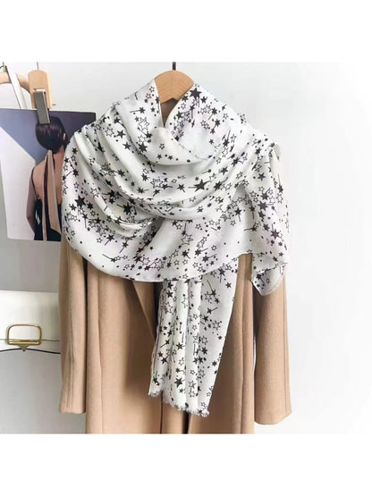 Scarvii - Star Print Draped  Scarf