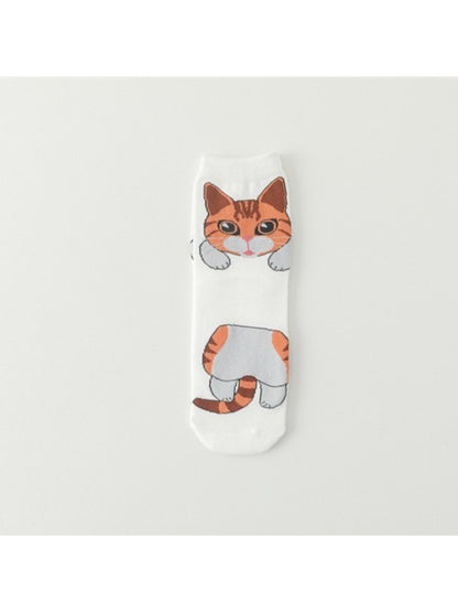 Rufia - Playful Big-Eyed Cat Face Socks