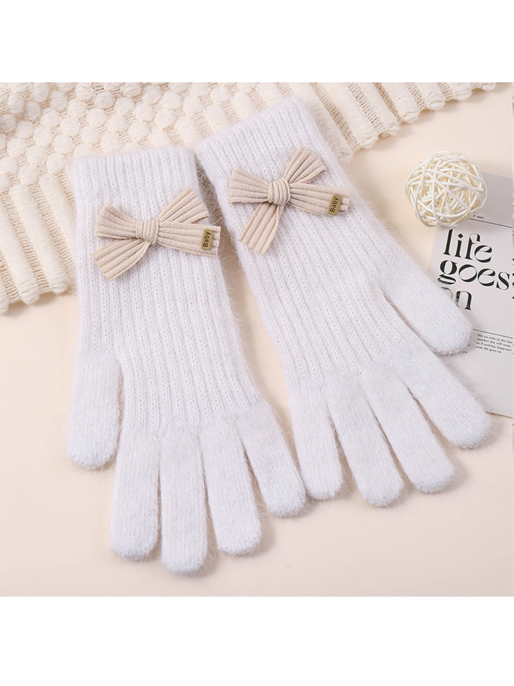Gloving - Bow Detail Touchscreen Gloves