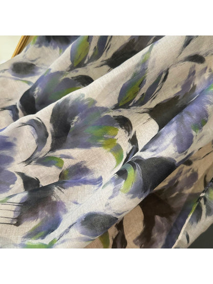 Scarvii - Light Purple Floral Summer Wrap Scarf