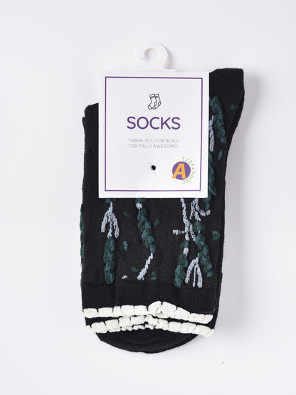 Rufia - Vintage Floral Relief Crew Socks