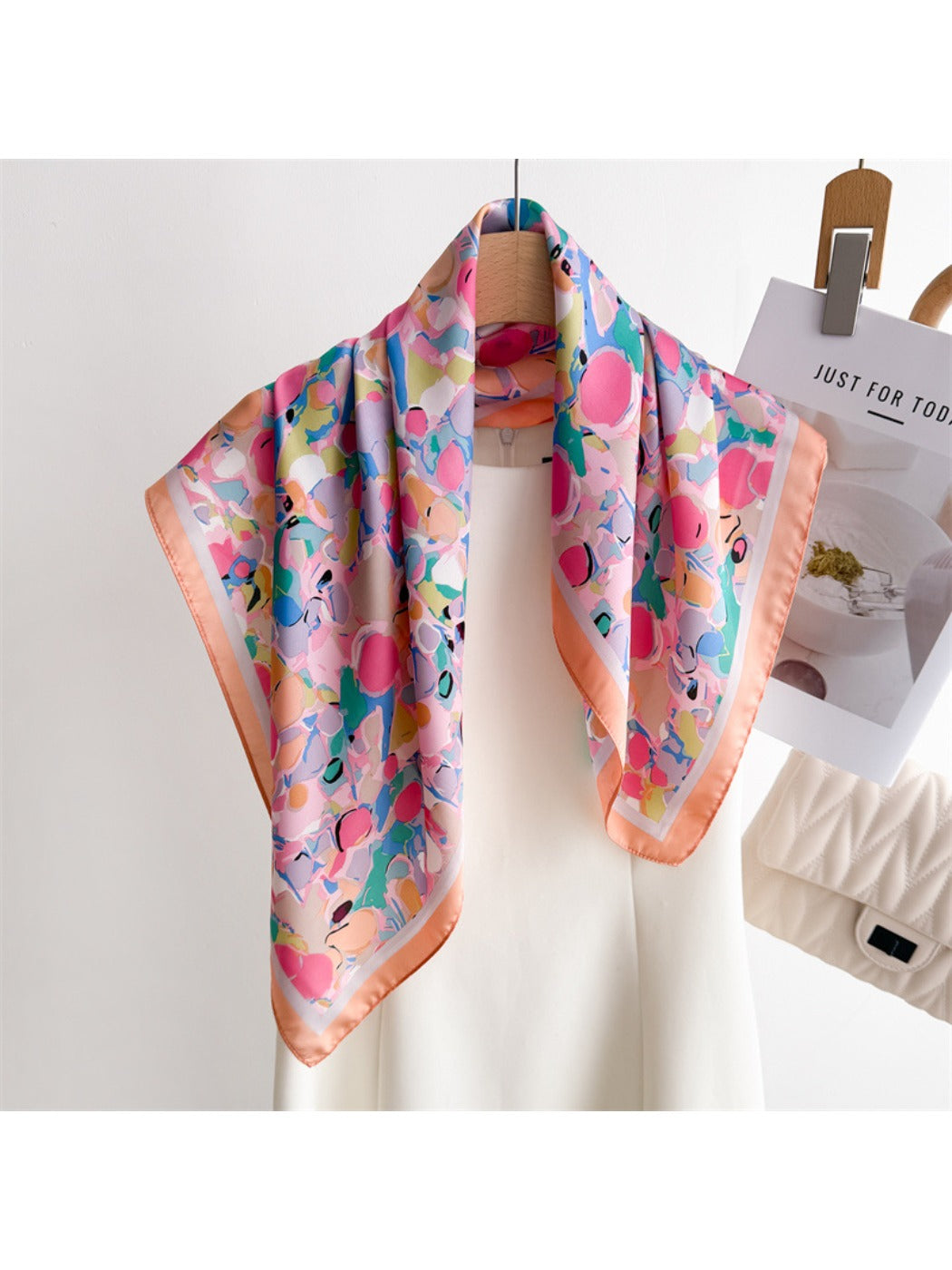 Scarvii - Colorful Dot Print Square Scarf