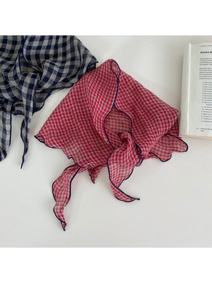 Scarvii Gingham Check Triangle Scarf