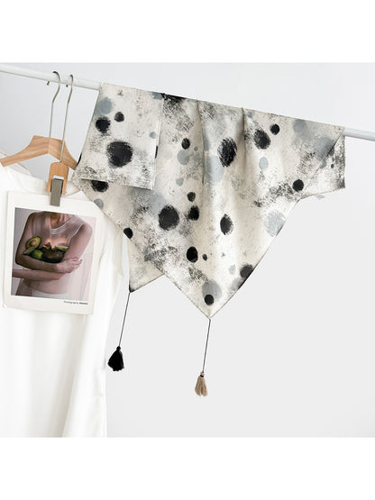 Scarvii - Elegant Print Tassel Square Scarf