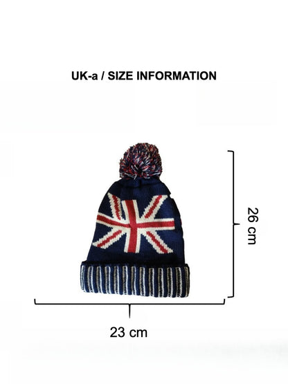 Haila - Winter Knitted Beanie with Flag Pattern