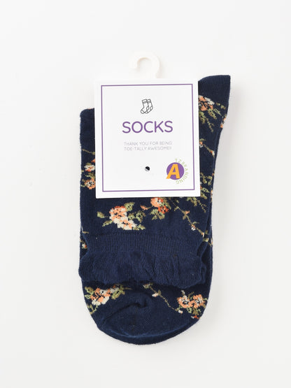 Rufia - Vintage Floral Lace Pattern Socks