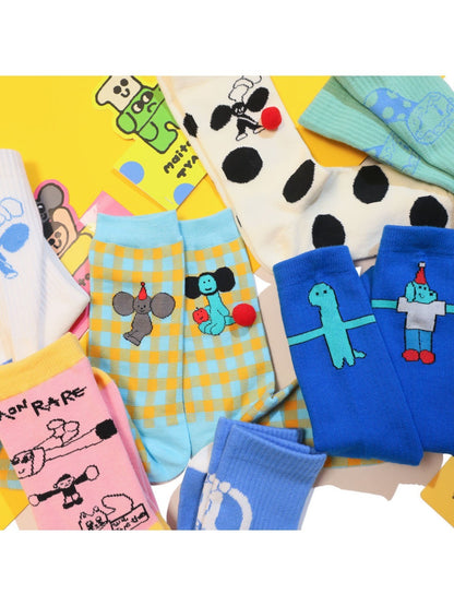 Rufia - Playful Cartoon Character Sports Ankle Socks