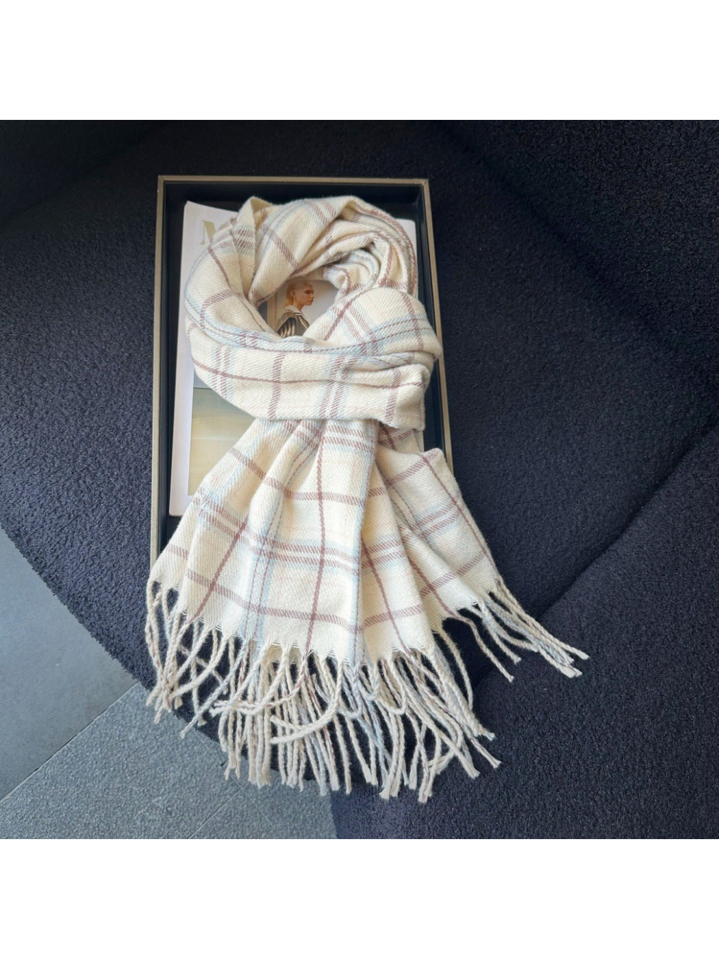Scarvii - Women’s Long Windowpane Check Scarf