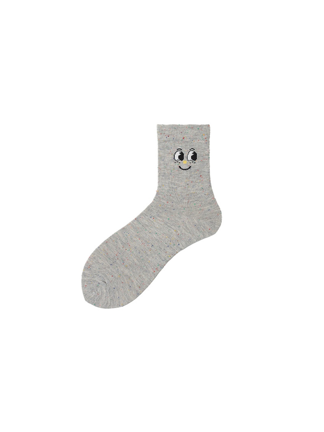 Rufia - Heathered Cartoon Face Pattern Crew Socks