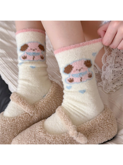 Rufia - Soft Animal Print Fuzzy Socks